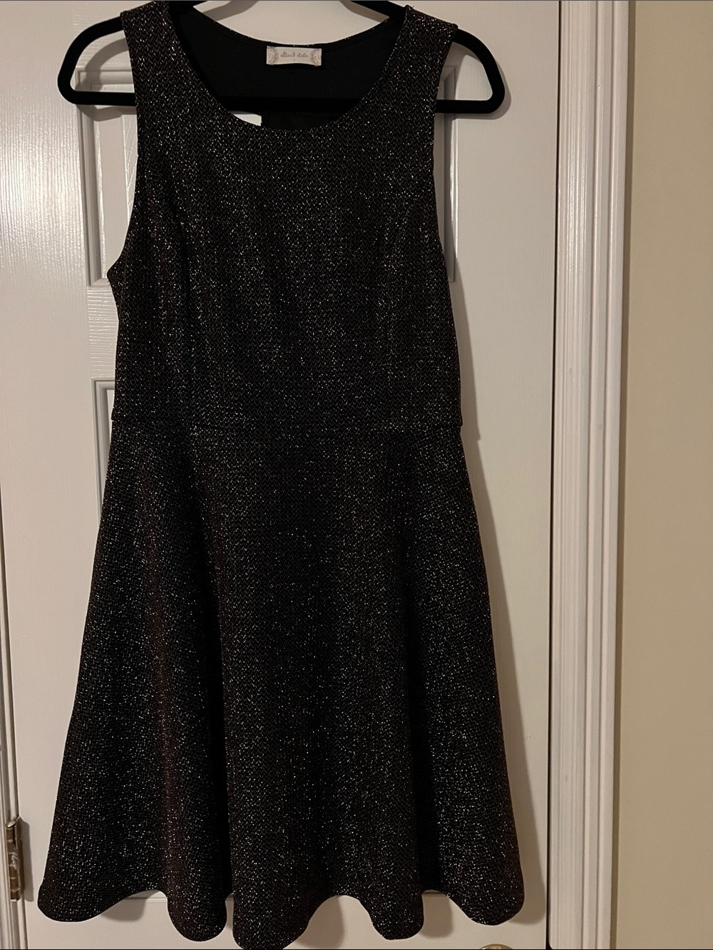 Altar'd State Black Sparkle Fit & Flare Mini Dress